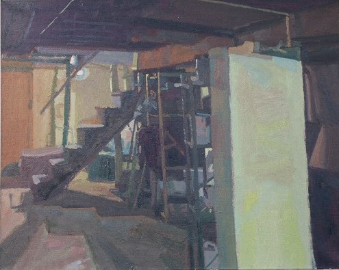 John Lee, Scarlet A, Oil on Linen